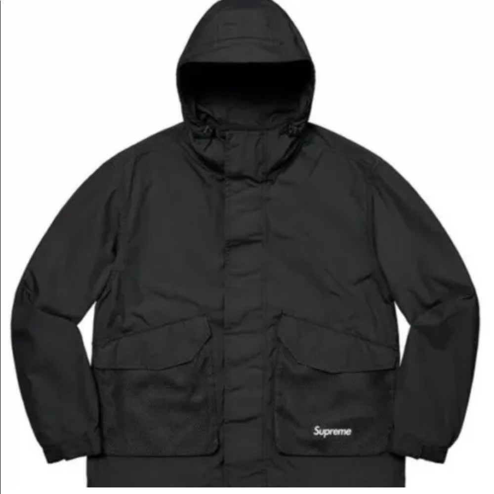 💯Auth. Supreme Mesh Cargo Pocket Jacket S 2021 Light Coach Windbreaker Black